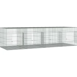VIDAXL - Cage à lapin 4 panneaux 217x79x54 cm fer galvanisé