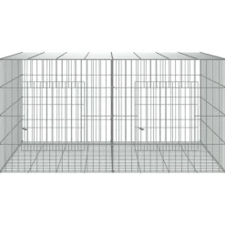 VIDAXL - Cage à lapin 2 panneaux 110x79x54 cm fer galvanisé