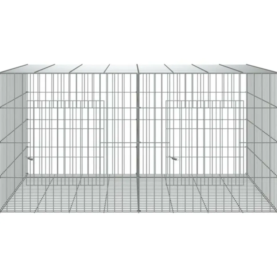 VIDAXL - Cage à lapin 2 panneaux 110x79x54 cm fer galvanisé