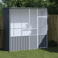 VIDAXL - Cage à oiseaux anthracite 215x78x200 cm acier galvanisé