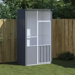 VIDAXL - Cage à oiseaux anthracite 115x78x200 cm acier galvanisé