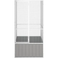 VIDAXL - Cage à oiseaux gris 111x107x211,5 cm acier galvanisé