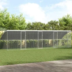 VIDAXL - Cage à poules argent 800 x 200 x 198.5 cm acier galvanisé