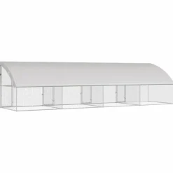 VIDAXL - Cage à poules argent 800 x 200 x 198.5 cm acier galvanisé