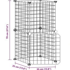 VIDAXL - Cage animaux de compagnie à 8 panneaux et porte noir 35x35 cm