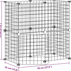 VIDAXL - Cage animaux de compagnie à 12 panneaux et porte noir 35x35 cm