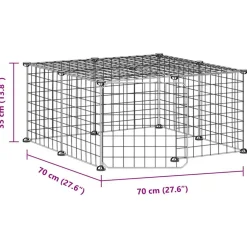 VIDAXL - Cage animaux de compagnie à 12 panneaux et porte noir 35x35 cm