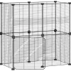 VIDAXL - Cage animaux de compagnie à 12 panneaux et porte noir 35x35 cm