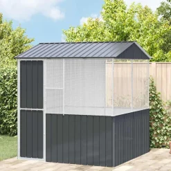 VIDAXL - Cage pour oiseaux anthracite 215 x 209 x 230 cm acier galvanisé