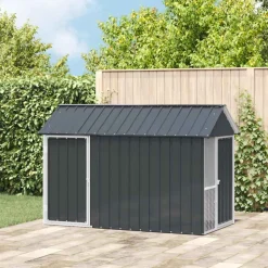 VIDAXL - Cage pour oiseaux anthracite 215 x 112 x 141 cm acier galvanisé