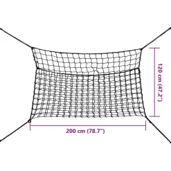 VIDAXL - Filets à foin 2 pcs rectangulaire noir 200x120 cm pp