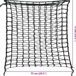 VIDAXL - Filets à foin 2 pcs rond noir 75x75 cm pp