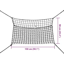 VIDAXL - Filets à foin 2 pcs rectangulaire noir 150x90 cm pp
