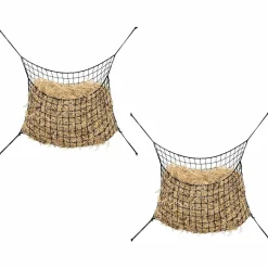 VIDAXL - Filets à foin 2 pcs rectangulaire noir 90x60 cm pp