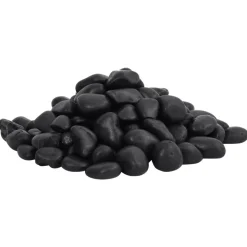 VIDAXL - Galets polis 25 kg noir 2-5 cm