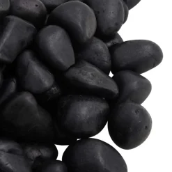 VIDAXL - Galets polis 25 kg noir 2-5 cm