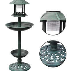 VIDAXL - Mangeoire à oiseaux avec lampe solaire