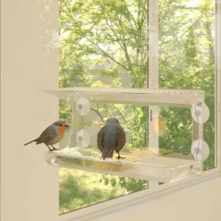 VIDAXL - Mangeoires à oiseaux de fenêtre 2 pcs acrylique 30x12x15 cm