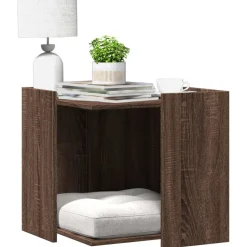 VIDAXL - Meuble de bac à litière pour chat chêne marron bois ingénierie