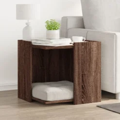 VIDAXL - Meuble de bac à litière pour chat chêne marron bois ingénierie