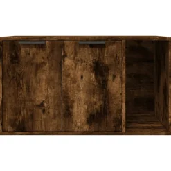 VIDAXL - Meuble de bac à litière pour chat chêne fumé bois d'ingénierie