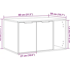 VIDAXL - Meuble de bac à litière pour chat chêne fumé bois d'ingénierie