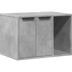 VIDAXL - Meuble de bac à litière pour chat gris béton bois d'ingénierie