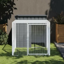 VIDAXL - Poulailler avec cour anthracite 110x201x110 cm acier galvanisé