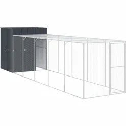 VIDAXL - Poulailler avec cour anthracite 165x659x181 cm acier galvanisé