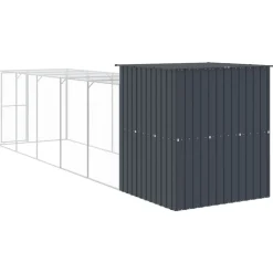 VIDAXL - Poulailler avec cour anthracite 165x659x181 cm acier galvanisé