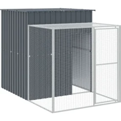 VIDAXL - Poulailler avec cour anthracite 165x659x181 cm acier galvanisé