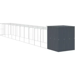 VIDAXL - Poulailler avec cour anthracite 165x1271x181 cm acier galvanisé