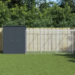 VIDAXL - Poulailler avec cour anthracite 165x1067x181 cm acier galvanisé