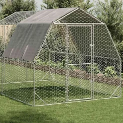 VIDAXL - Poulailler avec toit 2,5x4x2,25 m acier galvanisé