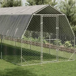 VIDAXL - Poulailler avec toit 2,5x10x2,25 m acier galvanisé