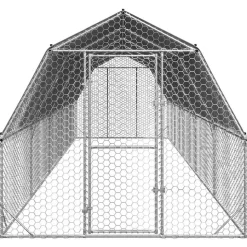 VIDAXL - Poulailler avec toit 2,5x10x2,25 m acier galvanisé