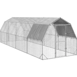 VIDAXL - Poulailler avec toit 2,5x8x2,25 m acier galvanisé