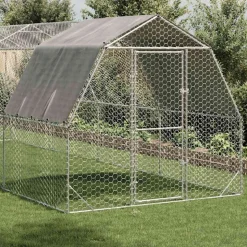 VIDAXL - Poulailler avec toit 2,5x8x2,25 m acier galvanisé