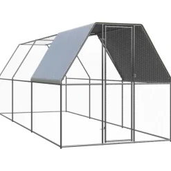 VIDAXL - Poulailler d extérieur 2x6x2 m acier galvanisé