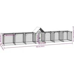 VIDAXL - Poulailler 700x100x150 cm bois de pin massif imprégné
