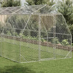 VIDAXL - Poulailler 2,5x8x2,25 m acier galvanisé