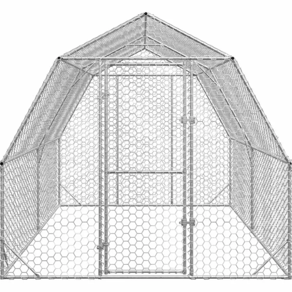 VIDAXL - Poulailler 2,5x4x2,25 m acier galvanisé