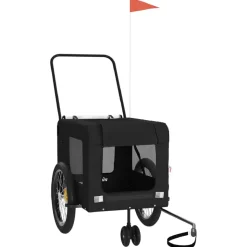 VIDAXL - Remorque de vélo pour animaux de compagnie noir