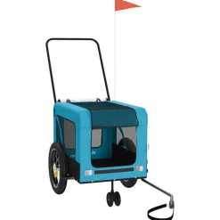 VIDAXL - Remorque de vélo pour animaux de compagnie bleu et noir