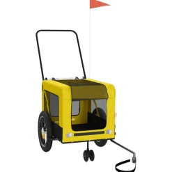VIDAXL - Remorque de vélo pour animaux de compagnie jaune et noir