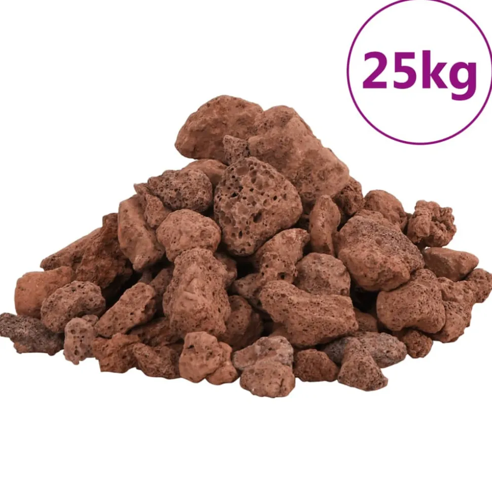 VIDAXL - Roches volcaniques 25 kg rouge 1-2 cm