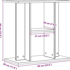VIDAXL - Support d'aquarium chêne marron 60x30x60 cm bois d'ingénierie