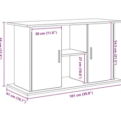 VIDAXL - Support d'aquarium chêne noir 101x41x58 cm bois d'ingénierie