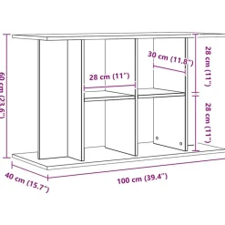 VIDAXL - Support d'aquarium chêne artisanal 100x40x60 cm bois ingénierie
