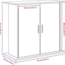 VIDAXL - Support pour aquarium chêne noir 81x36x73 cm bois d'ingénierie